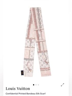 Louis Vuitton Pale Pink and Gray Monogram Silk Scarf Bandeau
